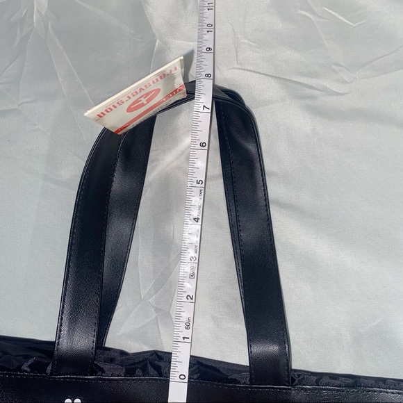 NWT Transversion Tote, Black Vinyl, Expandable Drawstring Top - Picture 7 of 10